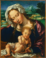 Jan-gossaert-1531处女和儿童在风景艺术版画中精美的艺术复制品墙壁艺术ID assnyisac