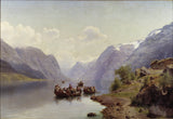 johan-fredrik-eckersberg-1865-brude-eskorte-på-hardanger-fjorden-kunsttrykk-fin-kunst-reproduksjon-veggkunst-id-asvlthw5k