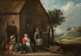 David-teniers-ii-1640-a-kəndli-arvad-uşağı ilə-ferma evinin-qarşısında-art-çap-incə-art-reproduksiya-divar-art-id-aszjw2sib