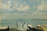 leopold-carl-muller-1871-vy-från-mestre-till-venice-lagunen-konsttryck-finkonst-reproduktion-väggkonst-id-aszx5pob8