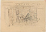 józef-izrael-1834-wnętrze-z-chłopcem-siedzącym-przy-stole-druk-sztuka-reprodukcja-dzieł sztuki-ścienna-id-at02qrbpk
