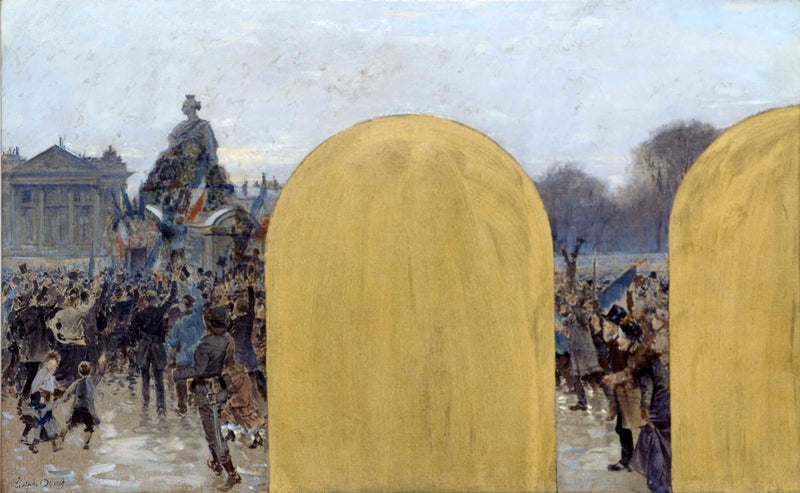 adolphe-gustave-binet-1889-sketch-for-the-office-of-the-prefect-at-the-hotel-de-ville-in-paris-rally-in-front-of-the-statue-of-strasbourg-art-print-fine-art-reproduction-wall-art