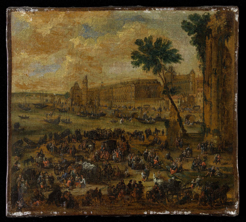 pieter-casteels-1650-the-louvre-and-the-gallery-of-the-waterfront-as-seen-from-the-pont-neuf-1650-art-print-fine-art-reproduction-wall-art