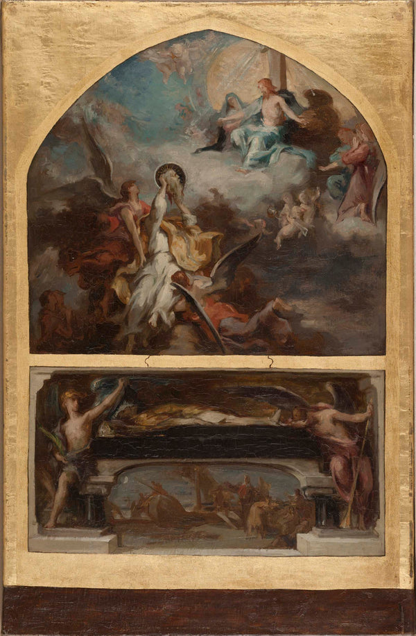 henri-leopold-levy-1873-sketch-for-the-church-of-saint-merri-resurrection-and-apotheosis-of-st-denis-art-print-fine-art-reproduction-wall-art