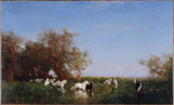 felix-ziem-1890-divji konji-v-camargue-umetniški-tisk-likovna-reprodukcija-stenska-umetnost