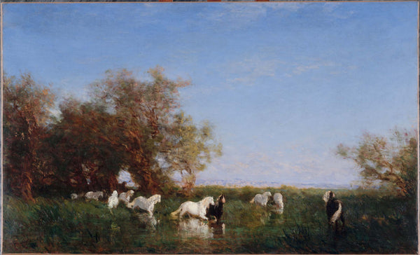 felix-ziem-1890-wild-horses-in-the-camargue-art-print-fine-art-reproduction-wall-art