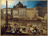 luigi-de-caulery-1600-veduta-di-piazza-di-san-pietro-a-roma-per-l'elezione-di-papa-clemente-viii-nel-1592-stampa artistica-riproduzione-fine-art arte muraria