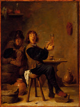 大卫-青少年-1640年的吸烟者艺术印刷精美的艺术再现墙艺术ID-at8ui3a7q