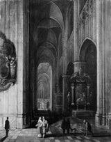 彼得·尼夫斯年輕的 1660 年哥特式教堂內部夜間藝術印刷美術複製品牆壁藝術 id atbns5jkq