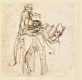 伦勃朗·范·赖因1640年，一个人帮助一个马夫艺术印刷精美的艺术复制品墙艺术ID atckamijz