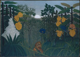 Анри Русо-1907-на-трапеза на най-лъв-арт-печат-фино арт-репродукция стена-арт-ID-atcool4l3