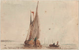 johan-conrad-greive-1855-sloop-avec-un-voilier-sur-l'eau-art-print-fine-art-reproduction-wall-art-id-atdglku27