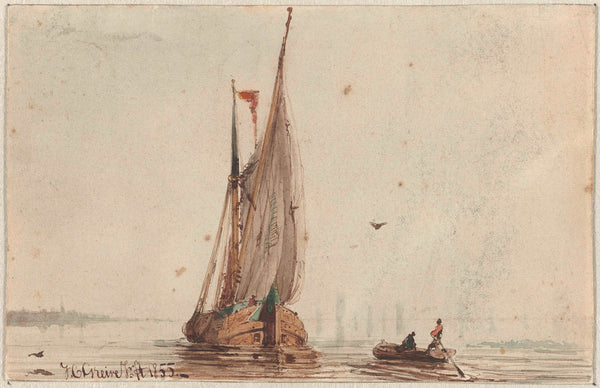johan-conrad-greive-1855-sloop-with-a-sailing-boat-on-the-water-art-print-fine-art-reproduction-wall-art-id-atdglku27