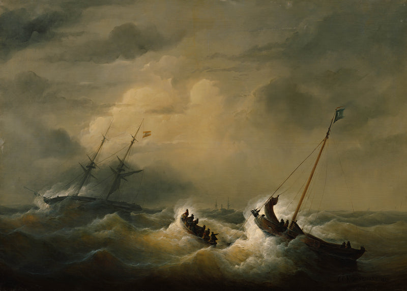 christian-cornelis-kannemans-1853-the-rescue-of-the-crew-of-the-austrian-brigdpegno-amiciziaon-october-25-1852-art-print-fine-art-reproduction-wall-art-id-atdh02815