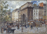 Frederic-Houbron-1898-The-Porte-Saint-Martin-Kunstdruck-Fine-Art-Reproduktion-Wandkunst