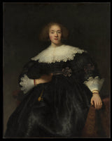 rembrandt-van-rijn-1633-chân dung của một người phụ nữ trẻ với một người hâm mộ nghệ thuật in-mỹ thuật-tái tạo-tường-nghệ thuật-id-atevexn2m