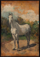 jean-louis-ernest-meissonier-1871-bakalár-kôň-umelec-umelecká-tlač-výtvarné-umelecké-reprodukcie-nástenné-umenie