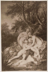 雅克·查理尔·戴安娜沐浴仙女被五幅艺术印刷品美术复制品墙壁艺术包围