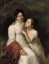 francoisbaron-gerard-francois-1810-porträtt-av-madame-du-boulay-bauquin-och-systerdotter-till-fröken-bauquin-stam-konst-tryck-finkonst-reproduktion-väggkonst