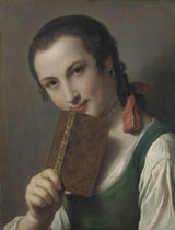彼得羅·羅塔里-1756-一個年輕女子拿著一本書藝術印刷精美藝術複製品牆藝術 id-athv5zvnc