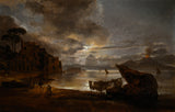 jc-dahl-1821-zatoka-neapolitańska-w świetle księżyca-sztuka-druk-reprodukcja-dzieł sztuki-wall-art-id-atki82e7s