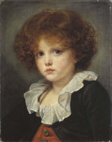 Jean-Baptiste-Greuze-1775-mały-chłopiec-w-czerwonej-kamizelce-sztuka-druk-dzieła-reprodukcja-sztuka-ścienna