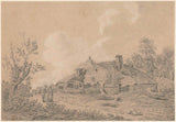 antoine-daniel-prudhomme-1755-boerenhoeve-met-twee-figuren-kunstprint-fine-art-reproductie-muurkunst-id-atoj6drq3