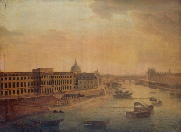 anonymous-1795-the-currency-the-college-of-the-four-nations-the-pont-royal-and-the-louvre-seen-from-the-pont-neuf-1800-current-1st-and-6th-arrondissement-art-print-fine-art-reproduction-wall-art