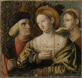 喬瓦尼·卡里亞尼-1520-威尼斯貴族和兩個女人藝術印刷精美藝術複製品牆藝術 ID atql8yz4g