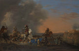 jan-asselijn-1646-騎兵攻擊日落藝術印刷精美藝術複製牆藝術 id att23ldzp