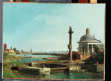 卡納萊托鎖柱和潟湖旁的教堂藝術印刷精美藝術複製牆藝術 id attdwk9ss