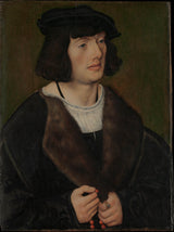 lucas-cranach-den-äldste-1508-porträtt-av-en-man-med-en-roskrans-konsttryck-fin-konst-reproduktion-väggkonst-id-attk2cr5n