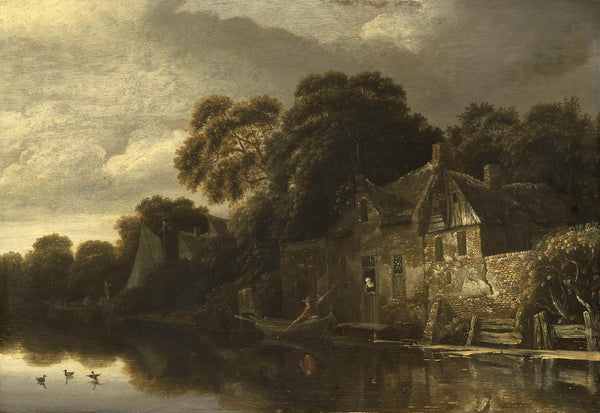 michiel-van-vries-1656-old-cottage-on-the-water-art-print-fine-art-reproduction-wall-art-id-attlmhf0f