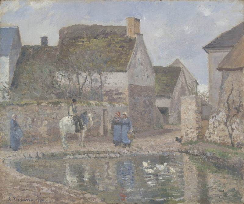 camille-pissarro-1874-a-pond-in-ennery-art-print-fine-art-reproduction-wall-art-id-atv251md8