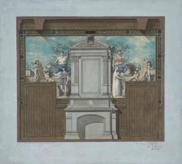 edouard-michel-lancon-1884-sketch-for-the-20th-district-of-the-town-hall-marriage-art-print-fine-art-reproduction-wall-art