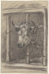 јеан-бернард-1775-глава-краве-кроз-решетке-штале-уметност-штампа-фине-арт-репродуцтион-валл-арт-ид-атифухтк4