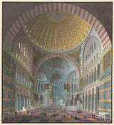 乔治·安托万·普洛斯珀·马里哈特-1821-圣索菲亚大教堂内部跪着行走的艺术印刷品美术复制品墙艺术 id-atys2k9ca