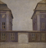 vilhelm-hammershoi-1902-從聖安娜藝術印刷品美術複製牆藝術 id-atzuzwloj 看到的亞洲公司建築