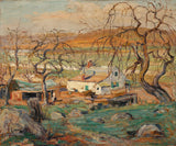 歐內斯特·勞森-1910-風景與粗糙的樹木-藝術印刷-精美藝術複製-牆藝術-id-atzygl23z
