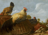gijsbert-gillisz-d-hondecoeter-公鸡和母鸡在景观艺术印刷品美术复制品墙艺术 id-au1lu35un