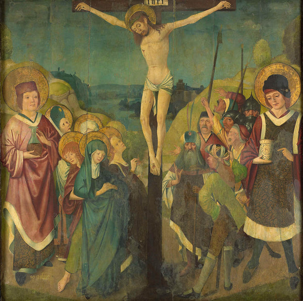 unknown-1425-crucifixion-with-saints-cosmas-and-damian-art-print-fine-art-reproduction-wall-art-id-au32rhexc