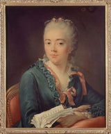 卡尔·查尔斯·安德烈·范卢卡尔·查尔斯·安德烈拿着一本书的女人肖像艺术印刷精美艺术复制品墙壁艺术