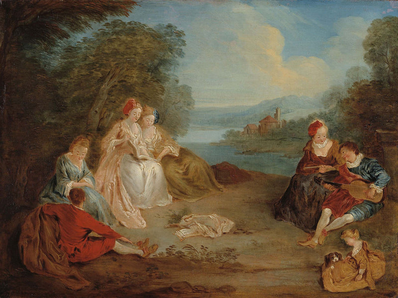 ecole-francaise-resting-on-the-hill-art-print-fine-art-reproduction-wall-art