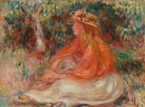 皮埃爾·奧古斯特·雷諾阿-1910-坐著的女人-坐著的女人藝術印刷精美藝術複製品牆藝術 id-au5rmalx8