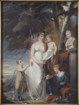 卡尔·弗雷德里克·冯·布雷达·皇后·弗雷德里克和他们的孩子们一起印刷了精美的艺术复制品-墙-艺术-id-au5z1muul
