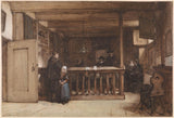 johannes-bosboom-1827，发薪日，船房，右边的房子，用于新艺术印刷，精美的艺术复制品，墙体，艺术，id-au6ry26z7
