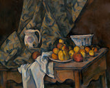 保羅·塞尚-1905-靜物與蘋果和桃子-藝術印刷品-精美藝術-複製品-牆藝術-id-au7wo2chr