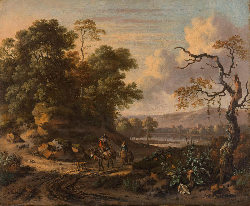 jan-wijnants-1655-landscape-with-a-man-riding-a-donkey-art-print-fine-art-reproduction-wall-art-id-au8iz24x6