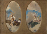 אדוארד-מישל-לנקון -1897-סקיצה-לראשות עיריית סורנסנס-אלגוריה-יונים-עופות-תקרות-אמנות-הדפס-אמנות-רפרודוקציה-קיר-אמנות