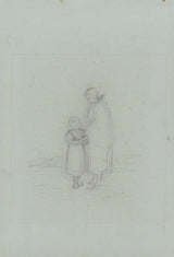Јозеф-Израел-1834-Стоје-жена-и-дете-уметност-штампа-ликовна-репродукција-зид-уметност-ид-ау9х99јур